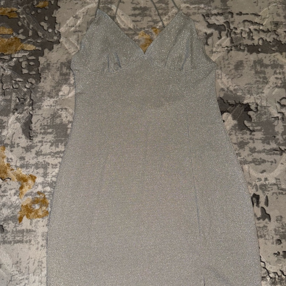 Divided Silver Mini Dress